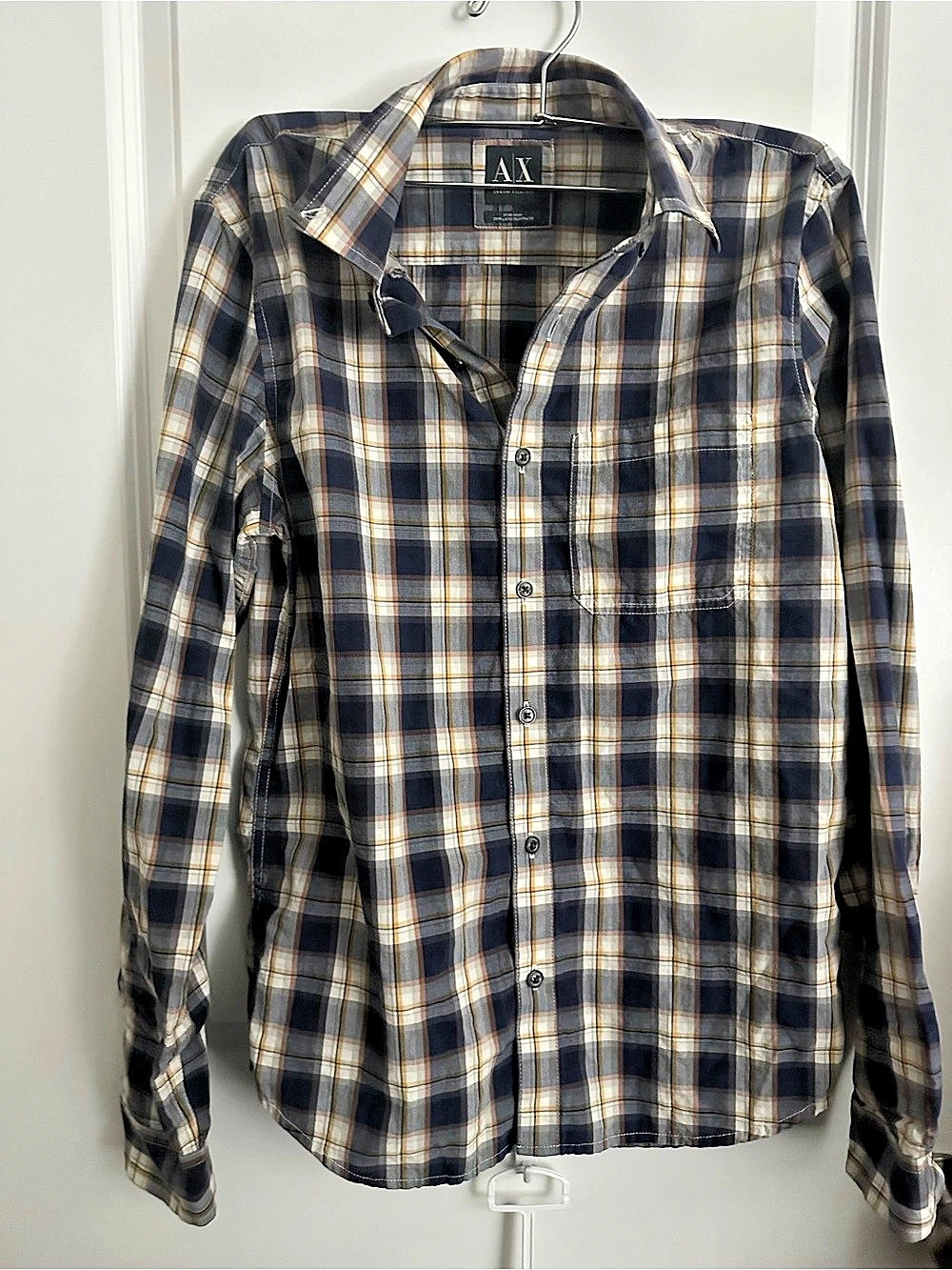 Armani Exchange Men's Plaid Cotton Shirt Size Medium